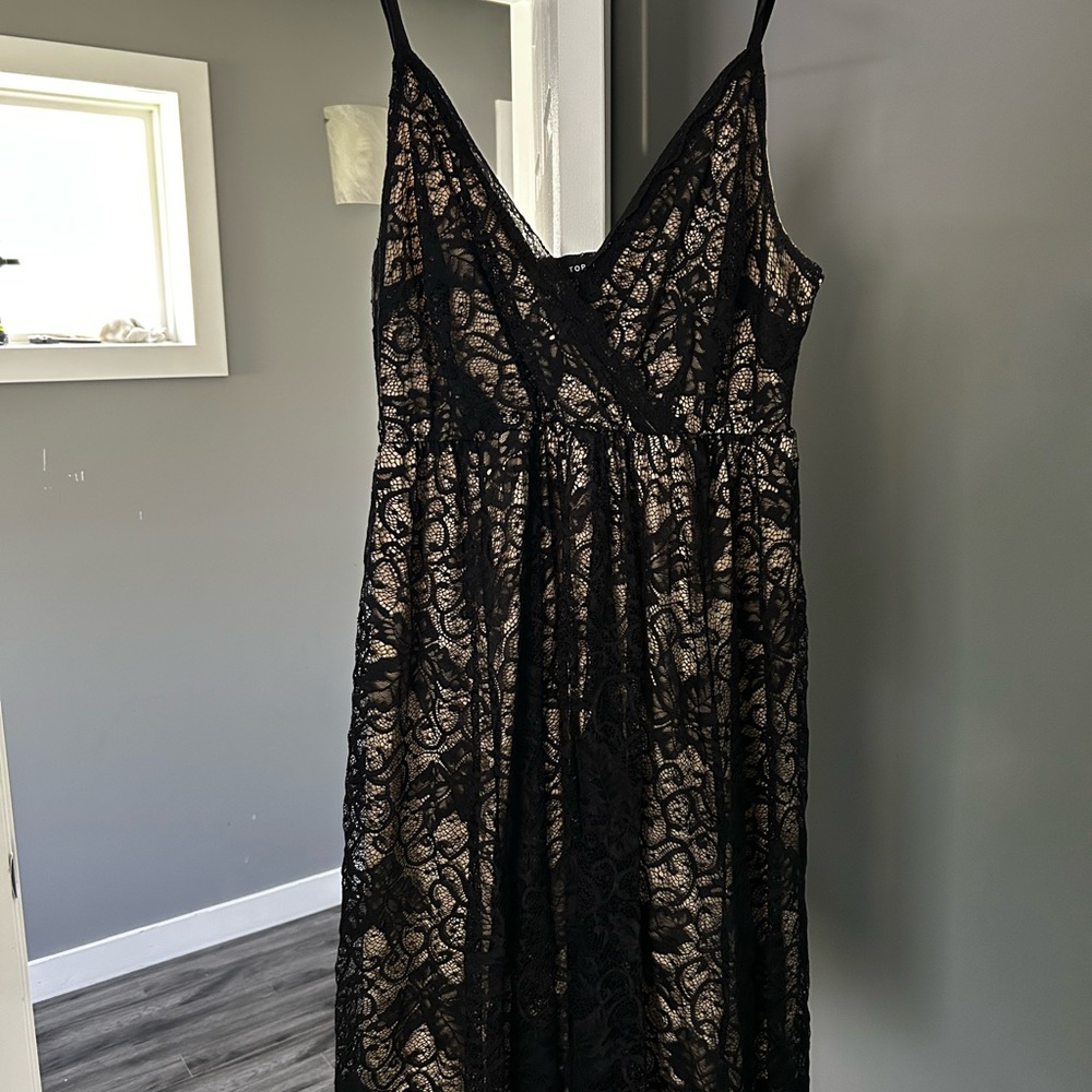Torrid Black Lace Overlay Dress